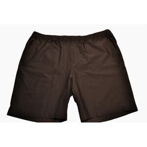 Greg Norman Mens XXL Gray Shark Logo Athletic Shorts Flat Front Elastic Waist